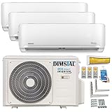 A++/A++/A++ TrioSplit Golden-Fin WiFi/WLAN 3x 3,5kW - 3x 12000 BTU MultiSplit Klimaanlage INVERTER Klimagerät und Heizung Inkl. 3x WiFi-Module im Lieferumfang