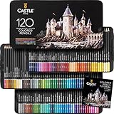 Castle Art Supplies 120 Buntstifte Set | Hochwertige Farbminen mit weichem Kern für Profi-, erfahrene und Farbkünstler | Geschützt und sortiert in einer Präsentationsbox aus B