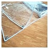 AWSAD Transparente Plane Regendicht Windschutz Weiches Glas Faltbar PVC-Plane Mit Ösen für Fenster draussen Pflanze, 13 Größen (Color : Clear, Size : 1x2m)