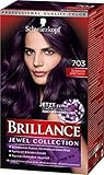 SCHWARZKOPF BRILLANCE Jewel Collection 703 Dunkler Amethyst Stufe 3, mit extra Diamant-Glanz-Nachbehandlung, 3er Pack (3 x 143 ml)