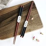 5 Paar Holz Essstäbchen Japanische Natur Chopsticks Set aus umweltfreundlichem hölzernen RX Black
