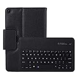 Chstls Tastatur Hülle für Galaxy Tab S6 Lite 10.4' (SM-P610 / SM-P615), PU Leder Folio Ständer Cover mit Magnetisch Abnehmbarer Kabellose Bluetooth Tastatur - Schw