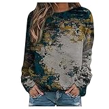 WWricotta Pulli Damen Oversize - Sport Kleidung Frauen Vintage Klamotten Damen Sport Tshirt Damen Fitness Sommer Shirt Damen Kuschelpullover Leinen Kleidung D