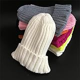 Winter weibliche Pelz Pom Poms Hut Wintermütze für Frauen Mädchen Mütze Strickmützen Mütze Hut Dicke Frauen Mützen -white-2-kid S