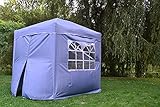 Defacto Faltpavillon Gartenzelt Partyzelt Garten Pavillon 2x2m ✔UV-Schutz 50+ ✔ Polyester-100% Wasserdicht ✔ Inkl. 4 Seitenteile ✔ Tragetascheund Befestigung Seilen und Herringen (Grau)
