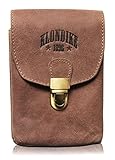 Klondike 1896 Echtleder Gürteltasche 'Bobby' - Große Hüfttasche für Damen und Herren – Retro Mittelalter / Wikinger / Wander Tasche (Braun)