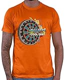 HARIZ Herren T-Shirt Bullseye Cool Dartscheibe Dart Darten Dartscheibe Sport Fun Trikot Inkl. Geschenk Karte Orange XXL