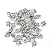50X 9mm Made With Love Herz Anhaenger Perlen Versilb