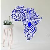 Afrika Karte Silhouette Kreative Spezielle Zebra Wandbild Coole Tier Wandaufkleber Vinyl Removable Home Dekorative Tapete-56X60Cm B