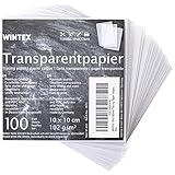 WINTEX Transparentpapier 10x10 cm, 100 Blatt, weiß & bedruckbar, 102 g/qm – transparentes Bastelpapier, Pauspapier, Architektenpapier, Tracing Paper, Laternenpap