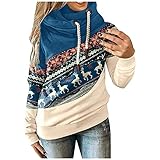 Weihnachten Herbst Damen Kleidung Lange Pullover langes Sportshirt Damen Damen Shirt Langarm v-Ausschnitt Batik Pullover Damen Bluse rosa Damen Pullover Glitzer Damen Jumper Damen Taschen für F