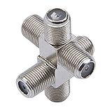 ZALAGA 10Er-Pack 3-Wege-Koaxialkabel-Verteiler, Buchse auf 3 Buchse für Video-VCR-Antenne, TV-Kabel, Satellit, Silb