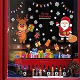 Weihnachten Fensterdeko Weihnachtsfensteraufkleber Frohe Weihnachtsdekorationen für Zuhause Weihnachtswandaufkleber Kinderzimmer Wandtattoos Neujahrsaufkleb