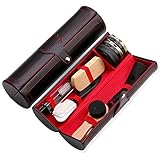 JJCFYP Vollleder-Schuhcreme-Set，Pferdehaarbürste Schuhcreme-Set 9-teilige Leder-Schuhcreme-Lederpflege-Set， Schuhbürsten Für Polierset Mit Rosshaarbürsten orang