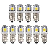 GutReise LED-Leuchtmittel, 10 Stück E10 6 V Warmweiß 5 SMD, 0,5 W 40L