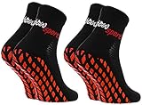 Rainbow Socks - Damen Herren Neon Sneaker Sport Stoppersocken - 2 Paar - Schwarz - Größen 39-41