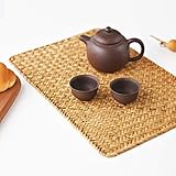 4er Set, Rechteckige Tischsets aus Natürliche Seegras, 43 x 30 cm, Rattan Gewebte Platzsets für den E