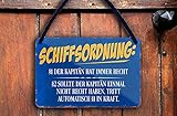 schilderkreis24 – Blechschild Lustiger Seemanns Spruch “Schiffsordnung. Der Kapitän“ Deko Boot See Schiffsführer Geschenkidee Anker Hafen Schiff Witzige Geschenkidee 18x12