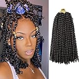 Passion Twist Hair, 7 Packungen 12 Zoll Crochet Braids Hair Wasserwellen-Häkelhaar für langes böhmisches Haar braids kunsthaar,YDDM Passion Twist Crochet Hair Synthetische Haarverlängerungen 1B#