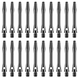 20 Stück 48mm Aluminium Dart Schäfte, Dartpfeileschäfte, Dart Shafts Set für Einsteiger Anfänger und Profis (Schwarz)