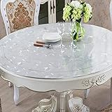 WLF-didina Vinyl-Tischmatte, PVC-transparente Kunststofftischdecke, geeignet für Esstisch, Schreibtisch, 3 Größen, 3 Stärken,2mm,Round80