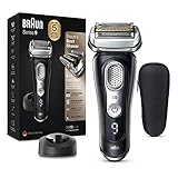 Braun Series 9 Premium Rasierer Herren mit 4+1 Scherkopf, Elektrorasierer & Trimmer für Präzision, Ladestation, Li-Ionen-Akku 60 min, Wet & Dry, 9340s, schw