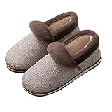 Hausschuhe Unisex Filz-Pantoffeln, Slipper Mit Rutschfester Naturkautschuk-Sohle,Pantoletten Winter Wärme Pantoffeln Bequem Plüsch Fleece Gefüttert Hausschuhe Puschen Indoor Leichte Baumwolle Slipp