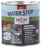 MEM Water Stop, Universalabdichtung und Feuchtigkeitssperre, Optimal geeignet für die Innen- und Außenanwendung, Lösemittel-, silikon- und bitumenfrei, Dichtet sofort, Grau, 1 kg