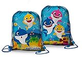 Baby shark - zainetto baby shark a sacca nylon con laccetti 31x39