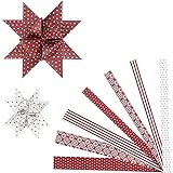 Vivi Gade Design 3D Paper Star rot/beige Fröbelsterne Falt- Papierstreifen für 15 Sterne 15+25