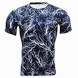 Shorts Set T-Shirt Kurz Elastisch Herren Ärmel Fitness Eng Schnelltrocknend Männer Anzüge & Sets Outfits 2 Stück, blau, XXXL