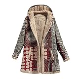 WinterjackeDamen Kapuzenjacke Teddy Fleece Plüschjacke mit Kapuze Casuale Zip Hoodie Cardigan mit Kangrootaschen Kuschelig