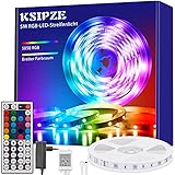 Ksipze LED Strip 5m, LED Streifen Leiste mit 44-Tasten Fernbedienung Netzteil, RGB Farbwechsel LED Lichterkette, für Leiste, Zuhause, Küche, Schlafzimmer, Party [Energieklasse A]