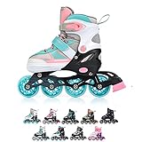 meteor® Inliner Rollen Invert Inline Skates Mädchen und Jungen Inliner Kinder Inline Skates ABEC7 Rollen inliner mit Einstellbarer Größe Inliner Kinder Inline Skates (30-33 S, Blue/PINK)