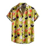 Herren Kurzarm Sommer Freizeithemd Print Taste Hemd Locker Strandhemd Bedrucktes Männer Revers T Shirt Urlaub Freizeithemden B