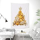 Einfache Weihnachtsbäume Tapisserie Wandbehang Weißer Hintergrund Tuch Home Schlafzimmer Wohnheim Dekoration Decke 150x100cm/59*39