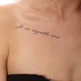 2 x Je ne regrette rien Tattoo Schriftzug in schwarz (2)