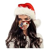 sweeyu 10/50 Stücke Weihnachtsmaske Mundschutz Einweg 3-lagig Erwachsene Maske Weihnachten Motiv Mund und Nasenschutz Atmungsaktive Staubdicht Staubdichte Bandana Halstuch für Damen H