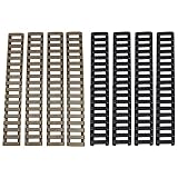 NAA 8 Stück Picatinny Rubber Handschutz, 20mm 1' x 7' Hitzebeständige Schienenabdeckung, Gewehrgummi-Handschutz kann für Weaver Verwendet Werden (4 Schwarz, 4 Sandfarbe)