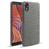 LUSEHNG Hülle für Galaxy Xcover 5, rutschfest Tuch Muster Harte PC Rückseite Hülle Kompatibel mit Samsung Galaxy Xcover 5 5.3', Schlank Licht Kratzfest - Dunkelg