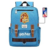 DDDWWW Gryffindor College Rucksack, multifunktionale Schüler Schule Tasche, Harry Potter Rucksack Laptop-Tasche mit USB-Ladeanschluss Retro B