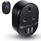 UK auf Australien Stecker-Adapter mit 2 USB-Ports und 1 Typ-C-Anschluss, 4-in-1 geerdeter australischer Reiseadapter für Australien, Fiji, Neuseeland, Argentinien, China und mehr (Typ I)