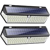 HETP Solarlampen für Außen 418LED Super-Bright 3500lm - [USB Aufladung] LED Solarleuchten Bewegungsmelder Aussen 4400mAh 3 Mode IP65 wasserdichte Solar-Powered Lichter für Wand, Post, Pathway G