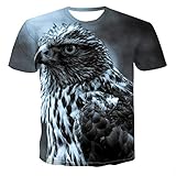UNDERZY Hawaiihemd Herren 3D 3D-Druck-T-Shirt Von Herren-Tieren Lustiges Kurzarm-T-Shirt-Txu-038_M