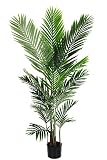 Arnusa Künstliche Palme 140 cm KP610 Kunstpflanze Kunstpalme Dekopflanze eingetopft Real-T