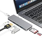 USB C Hub 7-in-1 USB C Hub für MacBook M1 Pro/Air mit 4K HDMI, 2 x USB 3.0, Kartenleser SD / Micro SD, Lade-Port PD 100 W, USB Hub kompatibel mit MacBook Pro/Air 2021/2020/2019/2018/2017