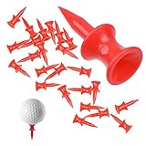 Golf Tees Tee in rot Langlebig Golftees Kunststoff 31mm Golf Tee Tees aus Plastik Premium Golf Tee Tees Set Golf Tees Step Down Golf Zubehör Werkzeug für Professionelle Golf Sport One Size 100 Stück