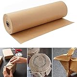 Braun Kraftpapier Kraftpapier Rolle 45cm x 30m -Natürliches Recyclingpapier zum Einpacken von Geschenken,Basteln, Stauen,Verpacken,Versenden,Paket Dekorpap