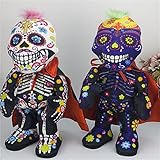 MINGQIMY Plush Toys Dolls 33cm Electric Plüsch Schädel Ghost Puppe Tischplatte Dekorationen Ornamente Batterien Powered Twisting Singen und Tanzen ( Color : B )
