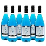 BACCYS Spanischer Weincocktail Luna 6 x 0,75l, blauer Wein süß und feinperlig, weinhaltiger Cocktail 5,5% Vol. mit blumig